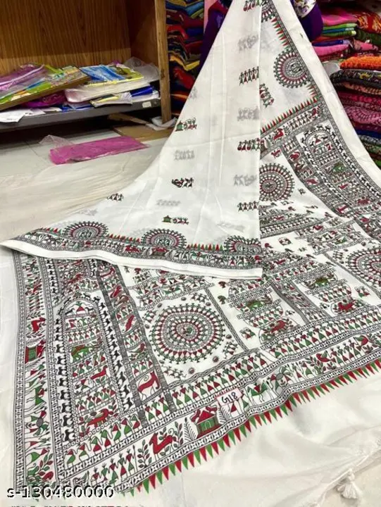 Exclusive Madhubani Print Khadi Cotton Saree Collection With Running Blouse Piece  uploaded by Nilima Fashion House on 3/12/2023