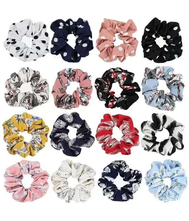 Product image with ID: scrunchies-colorful-printed-ties-ropes-for-girls-pack-of-12-7e8ada1d