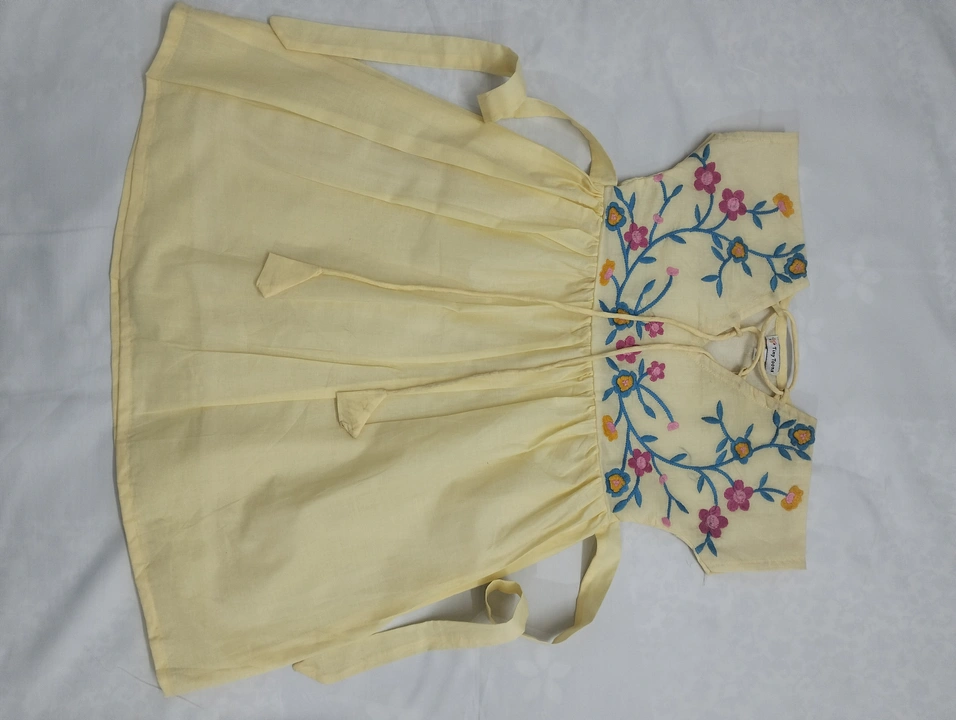 Yellow embroidery frock  uploaded by Anami exim Pvt Ltd on 3/12/2023