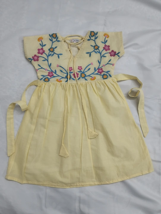 Yellow embroidery frock  uploaded by Anami exim Pvt Ltd on 6/2/2024