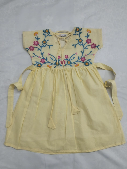 Yellow embroidery frock  uploaded by Anami exim Pvt Ltd on 3/12/2023