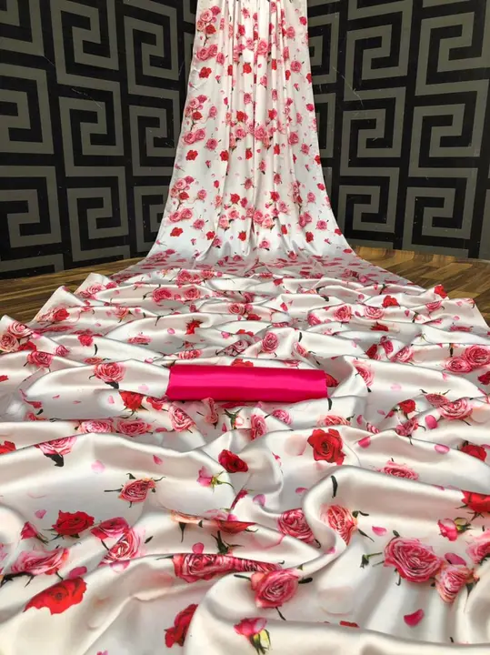 *presting new collection of printed pure  satin saree* 

Fabric :- *Heavy Japan satin  (DEVSENA)*

W uploaded by Roza Fabrics on 3/12/2023