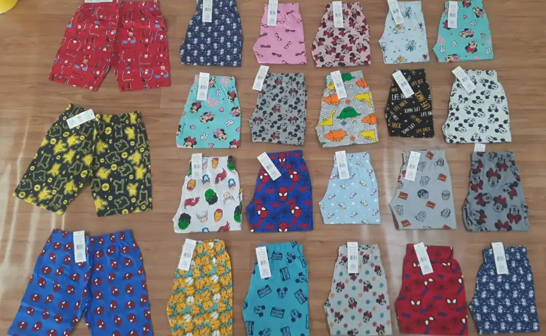 Post image *Kids Printed Shorts*

All over printed export surplus fabrics - Single Jersey

3/4y, 5/6y, 7/8y, 9/10, 11/12 years

Price - *Rs.85* + GST

MRP - Rs.399

MOQ - 50 pieces (1 set)
*(5 sizes, Each size 10 pieces)*

Single Piece Packing / 10 Pieces Master Packing

15+ colors in one set

*Rs.75 per piece for 250 pieces and above (5 sets)*