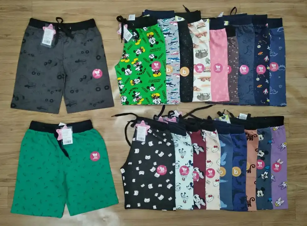 Post image *Big Boys / Girls Printed Shorts*

All over printed export surplus fabrics - Loop Knit

9/10, 11/12, 13/14, 15/16 years

Price - *Rs.95* + GST

MRP - Rs.399

MOQ - 80 pieces
*(4 sizes, Each size 20 pieces)*

Single Piece Packing / 10 Pieces Master Packing

15+ colors in one set

*Rs.85 per piece for 200 pieces and above (5 sets)*