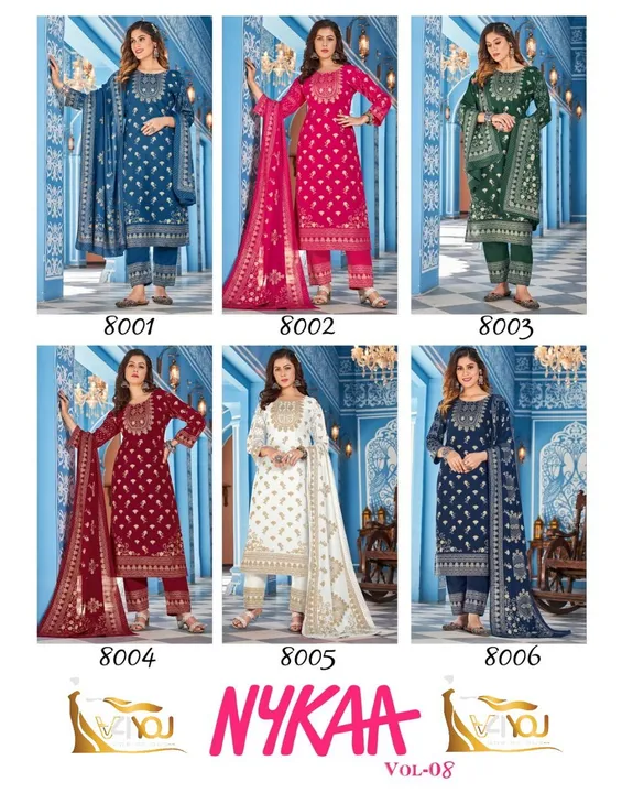 *V4YOU………*
(Brand By THE WOMEN’S THREAD)

Presenting our new catalogue

*❤️NYKAA VOL 8❤️*

Fabric De uploaded by Agarwal Fashion  on 3/13/2023