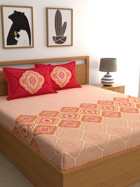 Ethnic Red Double Bedsheet uploaded by Esskay International on 3/13/2023