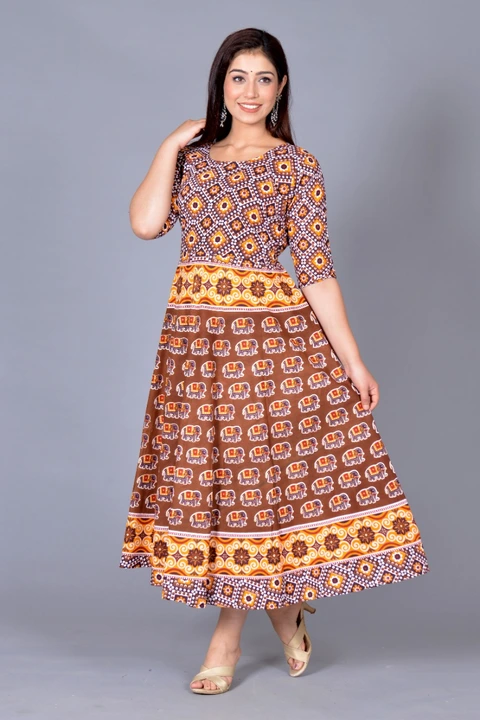 Jaipuri print sleeves attached frock
 uploaded by AXEWOODS VENTURES on 5/30/2024