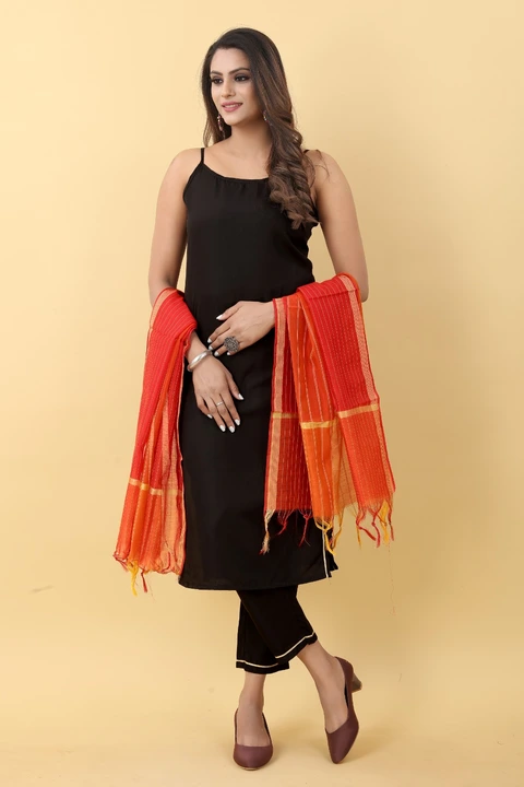 Rayon sleeve less kurti with dupatta set uploaded by Galani Fashion on 3/13/2023