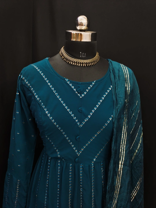 Exclusive Embroidery Layer Gown with Dupatta  uploaded by Vihu fashion on 3/13/2023