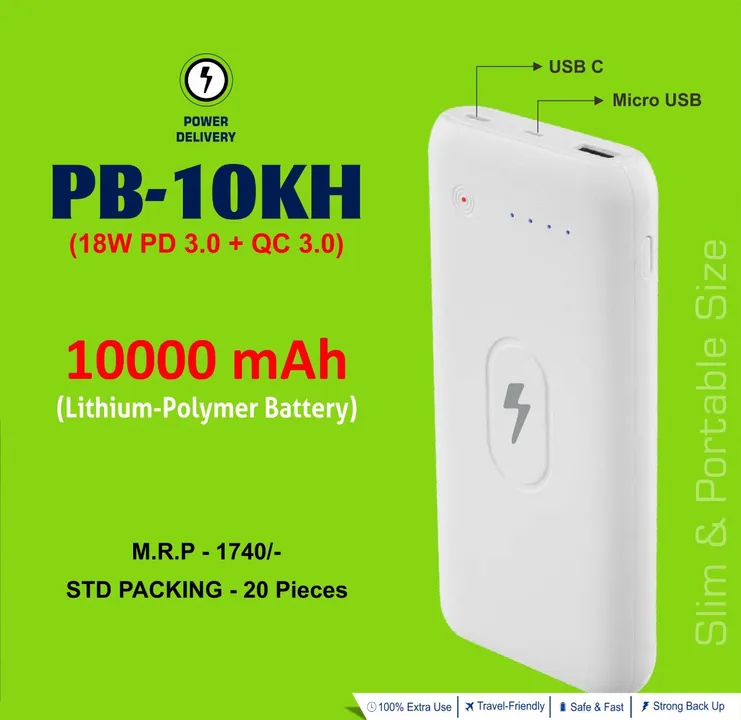 Erd 10 kh 10000 mah fast charging 18w powerbank uploaded by business on 3/13/2023