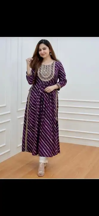 Women embroidered naira cut kurta pant set  uploaded by Aleexa Outlet on 3/13/2023