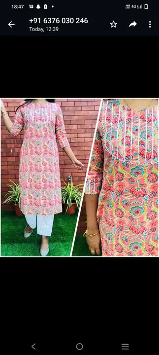 Pure cotton printed kurta with pant set  uploaded by ALEEXA OUTLET on 3/13/2023