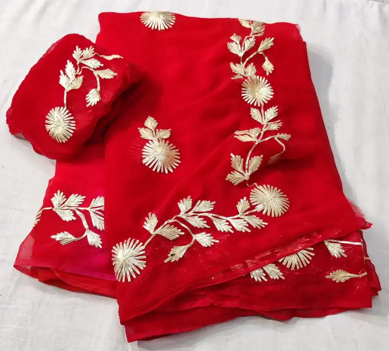 Chiffon saree uploaded by Gotta bandej manufacturer on 3/13/2023