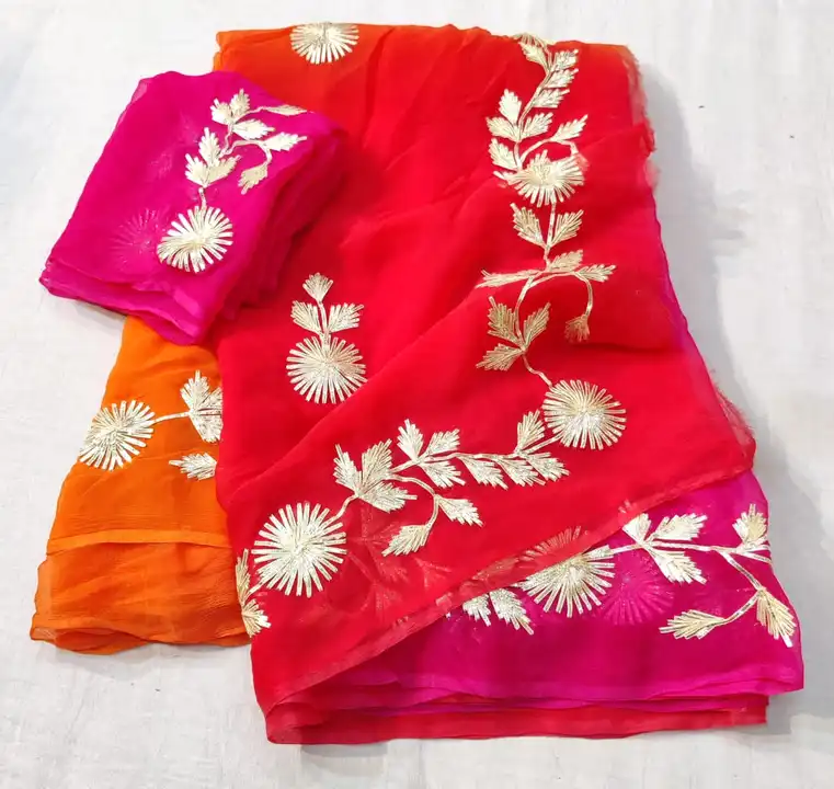 Chiffon saree uploaded by Gotta bandej manufacturer on 3/13/2023