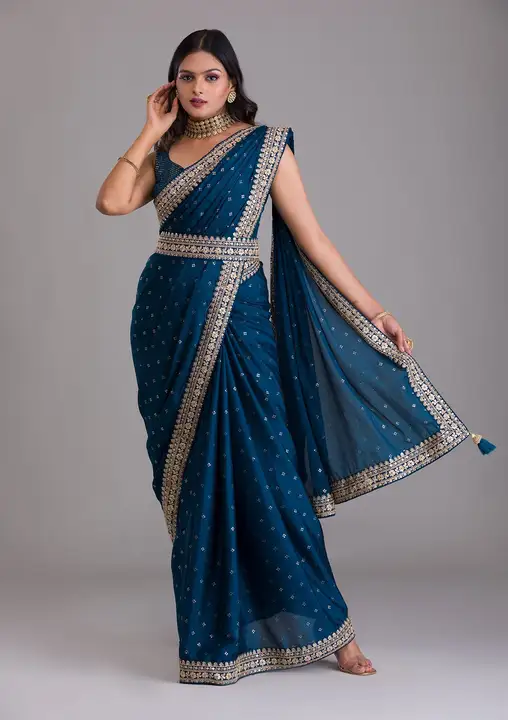 Best wedding and party wear belt saree uploaded by business on 3/13/2023