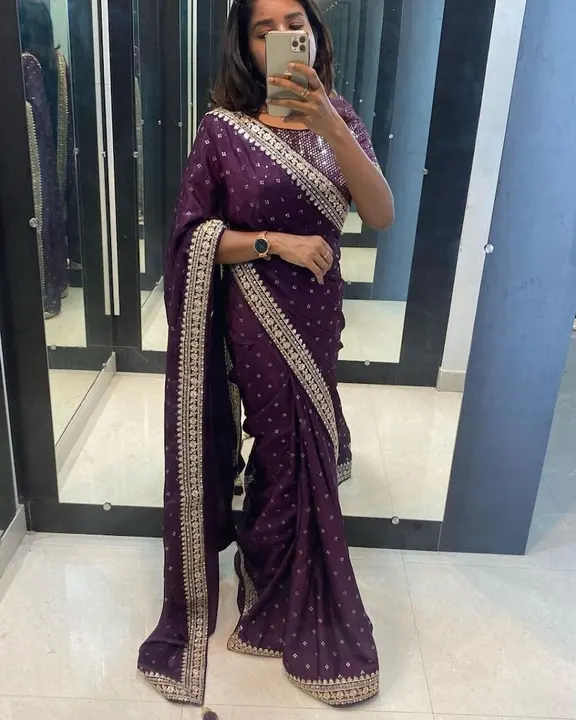 Best wedding and party wear embroidery saree with belt  uploaded by business on 3/13/2023