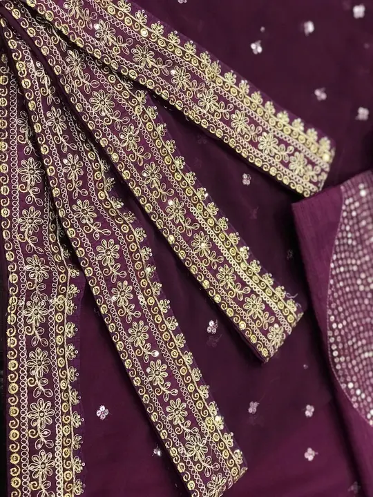 Best wedding and party wear embroidery saree with belt  uploaded by RAIYARAJ FASHION on 3/13/2023