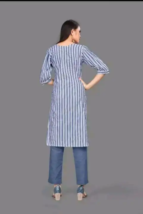 Striped Solid Cotton Kurti uploaded by Devlila on 3/13/2023