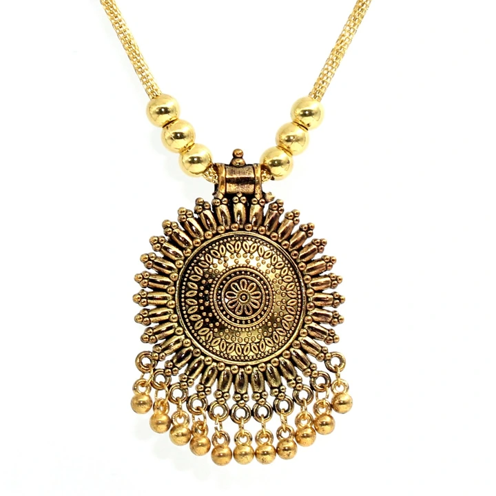 Golden tone round shape necklace  uploaded by business on 3/13/2023