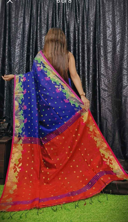 Handloom saree 
With bp 
Quality good 
Silk cotton uploaded by Santi saree center on 3/13/2023