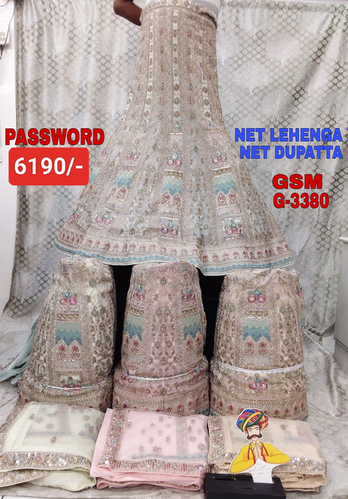 Post image Check out the exclusive range of Fancy Net Lehengas Net Dupatta