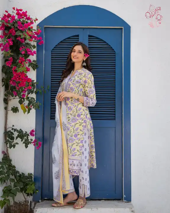 Rushi cotton kurta with paint and dupptta  uploaded by Jagdamba creations on 3/13/2023
