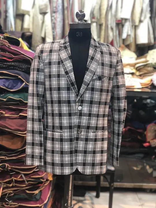Product image of Check Blazer For Men , price: Rs. 550, ID: e7d1c559