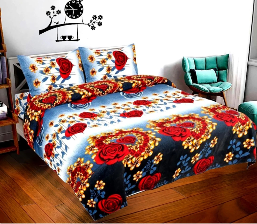 Khwaish Handlooms double bedsheet(90*90) with 2 pillow covers  uploaded by business on 3/13/2023