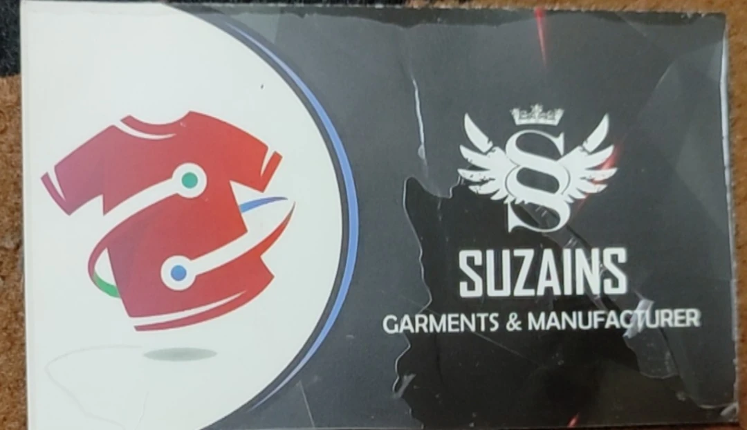 Visiting card store images of Suzains T-shirts Manufacturing