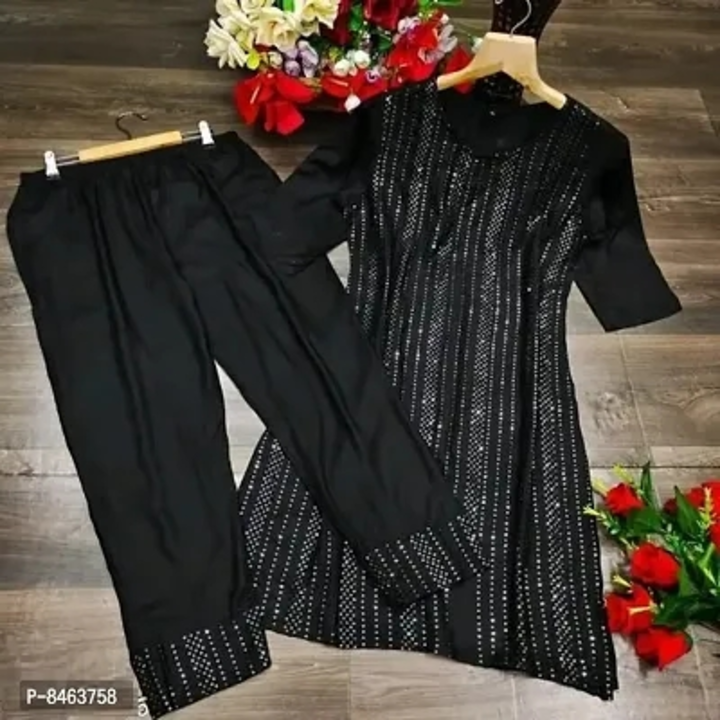 Party Wear Rayon Kurta Pant Set uploaded by Shreeji New Fashion on 3/13/2023