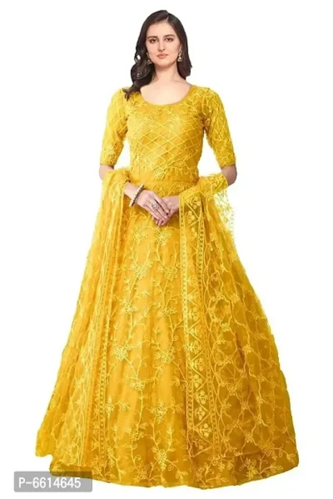 Best Selling Net Embroidered Gown with Dupatta uploaded by Shreeji New Fashion on 3/13/2023
