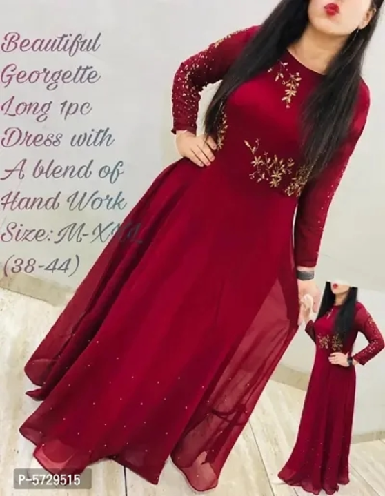 Hot Selling !!! Designer Georgette Embroidered Gown uploaded by Shreeji New Fashion on 3/13/2023