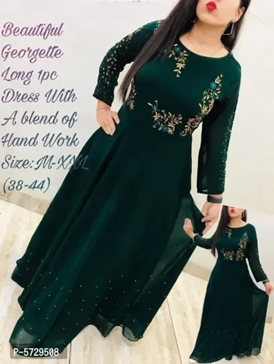 Hot Selling !!! Designer Georgette Embroidered Gown uploaded by business on 3/13/2023