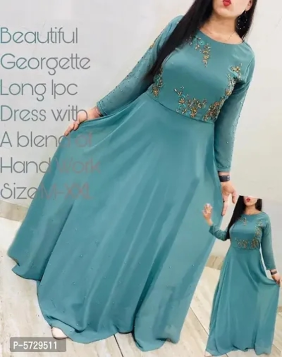 Hot Selling !!! Designer Georgette Embroidered Gown uploaded by Shreeji New Fashion on 3/13/2023