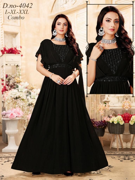 VAANI FASHION GEORJET ETHINIC GOWN  uploaded by business on 3/13/2023