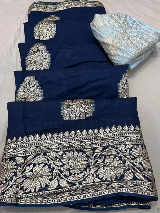
Super new design launch
👉👉pure rasien banrshi dola silk fabric
banrshi zari uploaded by Gotapatti manufacturer on 3/13/2023