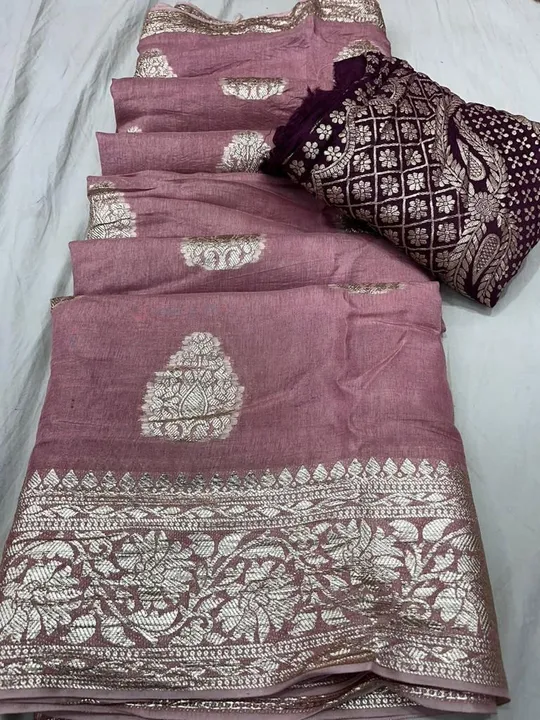 
Super new design launch
👉👉pure rasien banrshi dola silk fabric
banrshi zari uploaded by Gotapatti manufacturer on 3/13/2023