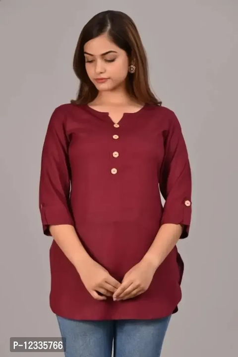 Solid Straight Kurti Top For Women Girls uploaded by business on 3/14/2023