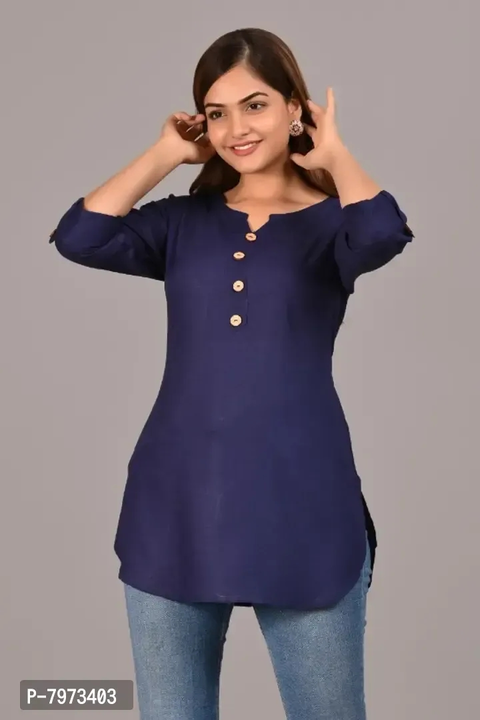 Solid Straight Kurti Top For Women Girls uploaded by Trend Set on 3/14/2023