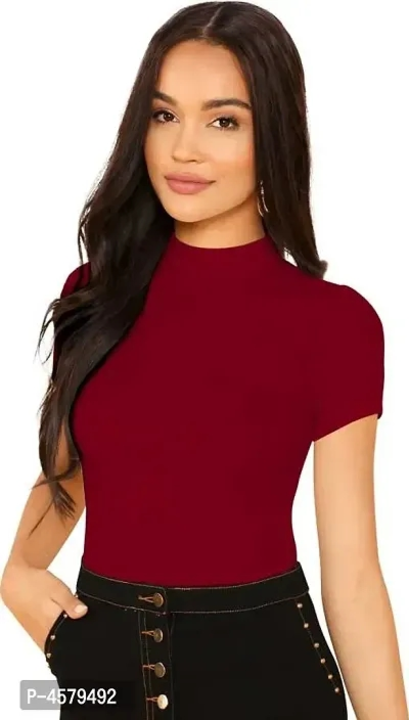 Elegant cotton high neck solid top for women  uploaded by business on 3/14/2023