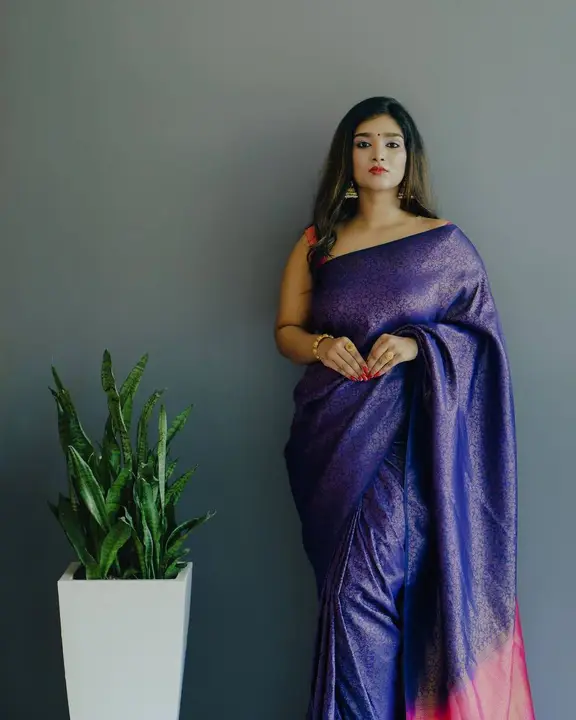 Post image #saree
#ressellerwelcome

https://chat.whatsapp.com/KnXfibAqr28BAhS3MWzBKw

🍁 * NEW LAUNCHING * 🍁

*RS*

Silk Saree from the RAAS SHREE store is adorned with beautiful Zari work in form of traditional motifs. This beautiful saree is elegantly decorated with gorgeous Solid Jacquard weave that gives a perfect look to the outfit.

Fabric Type: Banarasi Soft Silk Saree 
Saree Length 5.5 Meter
Blouse Length 0.8 Meter

* PRICED @ ₹649/- *

* PURE BANARASI COPPER ZARI WEAVING *

* STUNNING VIOLET COLOUR SAREE WITH HEAVY BROCADE BLOUSE *

Weight: 550 GM
Washing Instructions: Dry Clean Only
Single available
Ready to ship 
 *100% ORIGINAL BEST QUALITY* 

This item is designed and manufactured by us, which ensures it is 100% original. Images can also look a little different on some devices, but our products will always look far better than images on a computer or mobile screen.