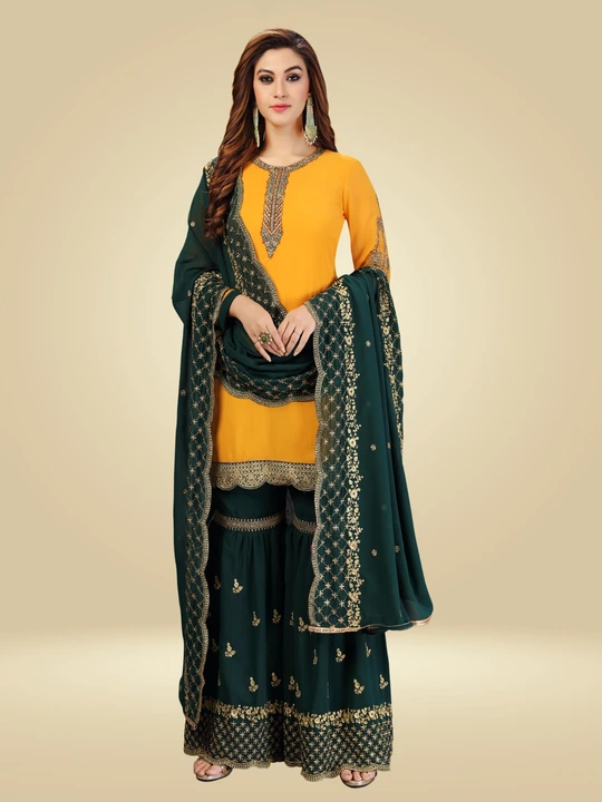 Suit with sharrara and dupatta  uploaded by Taha fashion from surat on 3/14/2023
