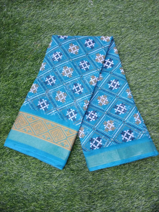 Cotton printed saree  uploaded by Shree chamunda creation on 3/14/2023