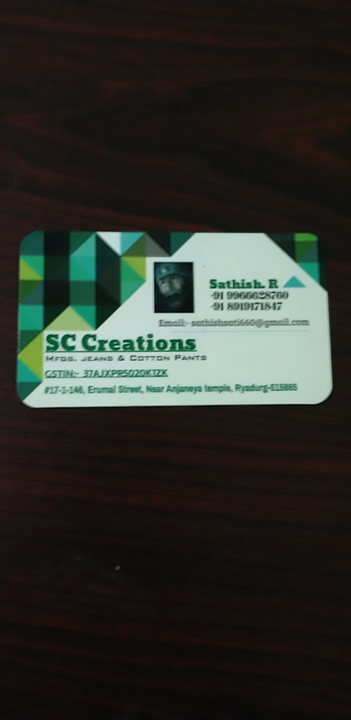Visiting card store images of Sc creations