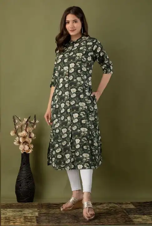 Cotton printed aline kurti  uploaded by Navya fashion on 5/30/2024