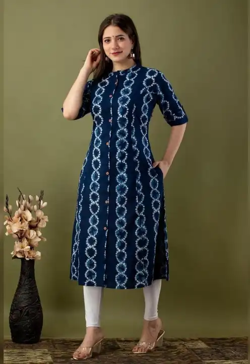 Cotton printed aline kurti  uploaded by Navya fashion on 3/14/2023