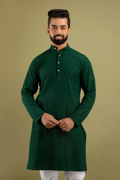 Ramzan special chikanKari kurta,lakhnavi kurta set uploaded by Popstar on 3/14/2023