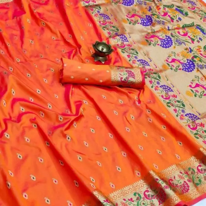 Post image Paithani Silk Saree.
Name: Paithani Silk Saree.
Saree Fabric: Cotton Silk
Blouse: Running Blouse
Blouse Fabric: Cotton Silk

Pattern: Zari Woven

Blouse Pattern: Zari Woven

Net Quantity (N): Single

Sizes: 
Free Size (Saree Length Size: 5.5 m, Blouse Length Size: 0.8 m) 