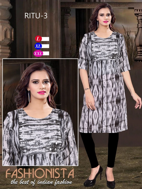 Cotton embroidery kurti  uploaded by Evergreen on 3/14/2023