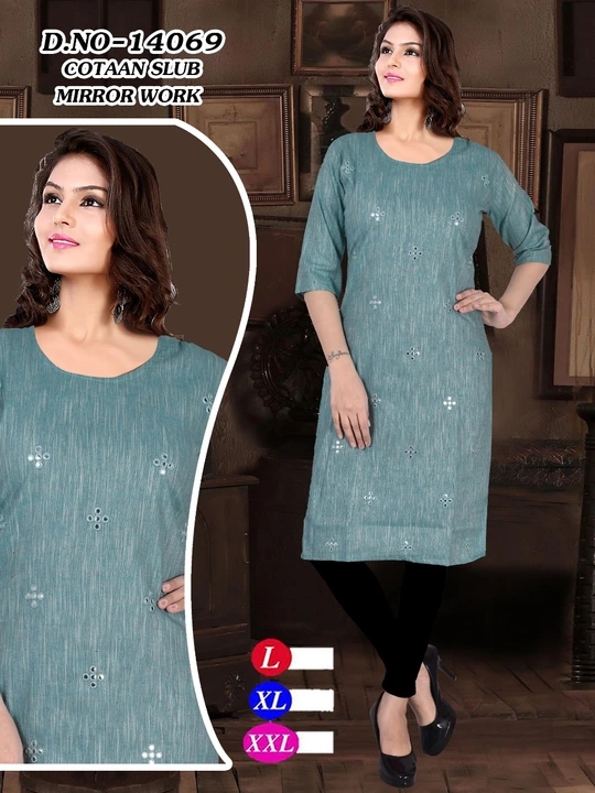 South cotton embroidery kurti uploaded by Evergreen on 3/14/2023